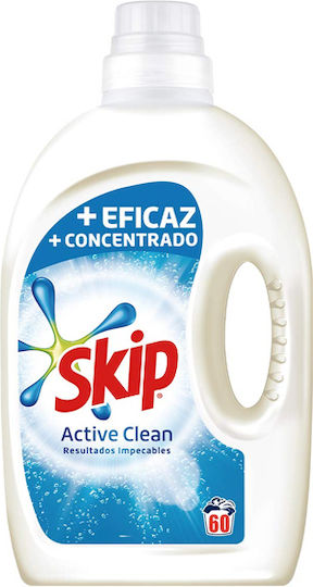 Skip Active Clean Υγρό Απορρυπαντικό Ρούχων 3lt (60 Μεζούρες)