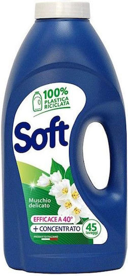 Soft Υγρό Απορρυπαντικό Ρούχων με Άρωμα Muschio Delicato 2.25lt (45 Μεζούρες)