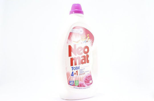 Neomat Total 4+1 Υγρό Απορρυπαντικό με Άρωμα Τριαντάφυλλο για Ευαίσθητα Ρούχα 225lt (45 Μεζούρες)