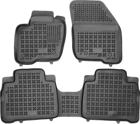 Rezaw Plast Set of Front and Rear Mats 3pcs Tray Type for Ford Galaxy 2015+ Black
