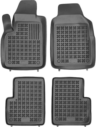 Rezaw Plast Set of Front and Rear Mats 4pcs Tray Type for Fiat 500 2007+ Black