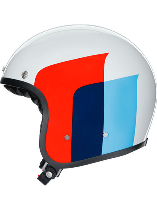 AGV X70 Бяло/червено/синьо Мотоциклетна каска Джет 1050гр