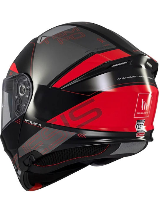 MT Genesis SV ATEMPO B3 Atempo B15 Black/Grey/Red Gloss Motorcycle Helmet Flip-Up DOT / ECE 22.06 1650gr with Sunvisor