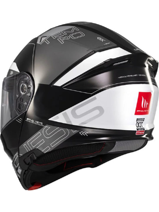 MT Genesis SV ATEMPO B3 Atempo B2 Black/Grey Gloss Motorcycle Helmet Flip-Up DOT / ECE 22.06 1650gr with Sunvisor