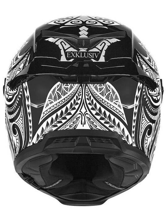 Nox Goliath Maori White/Black Matt Motorcycle Helmet Full Face ECE 22.06 1350gr with Sunvisor
