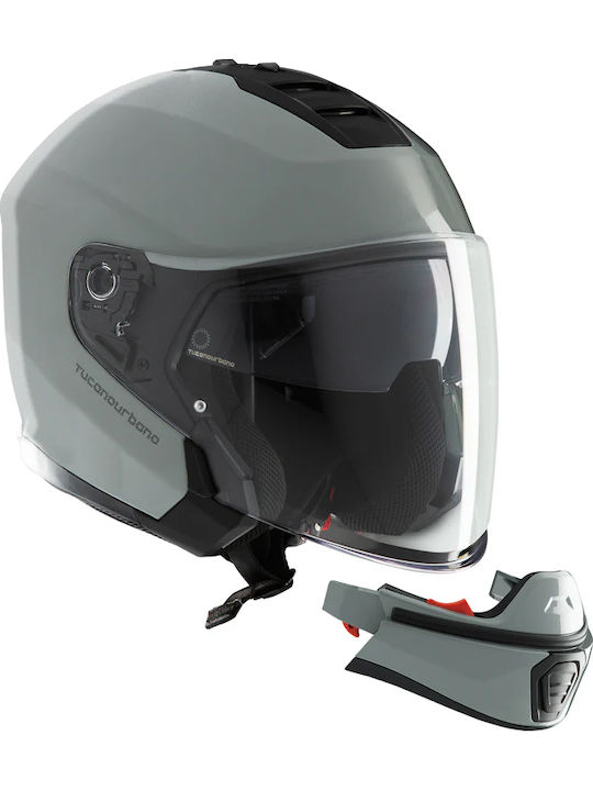 Tucano Urbano Hyperlink Nardo Grey Gloss Κράνος Μηχανής Full Face ECE 22.06 1650gr με Sunvisor