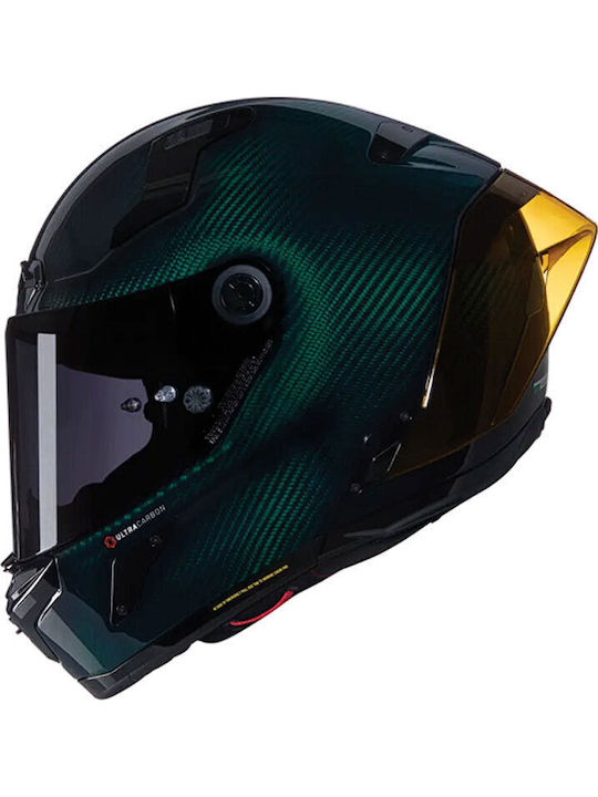 X-804 RS Ultra Carbon Verde Liquido Glossy Finish 327 Motorcycle Helmet Full Face ECE 22.06