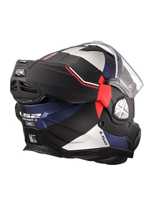 LS2 Advant X Ultra Matt Blue Red Мотоциклетна каска Флип ъп ECE 22.06 1600гр с Sunvisor