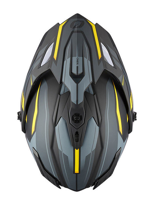 O'Neal A-SRS Spike V.24 Black/Grey/Yellow Κράνος Μηχανής On-Off ECE 22.06 με Sunvisor