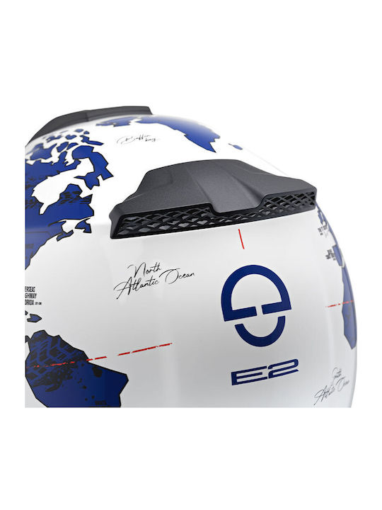 Schuberth E2 Atlas Blue Мотоциклетна каска Флип ъп ECE 22.06 с Sunvisor