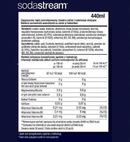 Sodastream Energy Energy Drink Συμπυκνωμένο Χωρίς Ανθρακικό σε Μπουκάλι 440ml