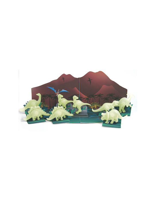 4M Autocolant Decorativ pentru Copii Perete Fluorescent 3D Dinosaurs 8buc