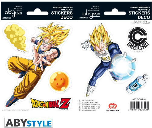 Abysse Kinder Wandsticker Dragon Ball Goku & Vegeta 16x11cm