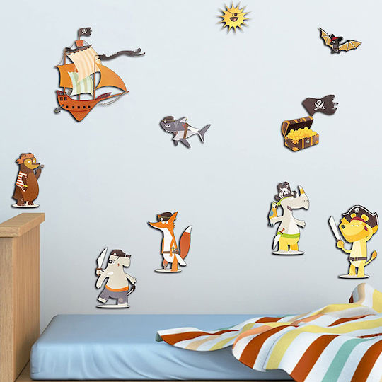 Ango Autocolant Decorativ pentru Copii Perete 3D Spumă Pirates 31.5x36buc 11buc