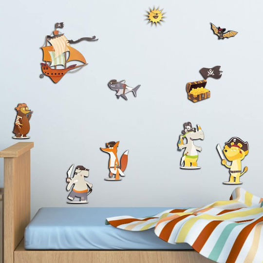 Ango Autocolant Decorativ pentru Copii Perete 3D Spumă Pirates 31.5x36buc 11buc