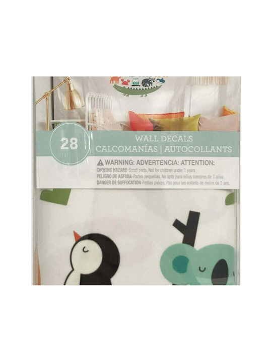 RoomMates Decor Παιδικό Διακοσμητικό Αυτοκόλλητο Τοίχου Ζωάκια-Υδρόγειος 28τμχ