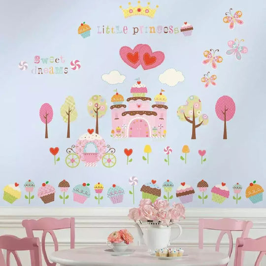 RoomMates Decor Kids Wall Decor Sticker Princess Castle RMK1605 24x25cm 56 Pieces