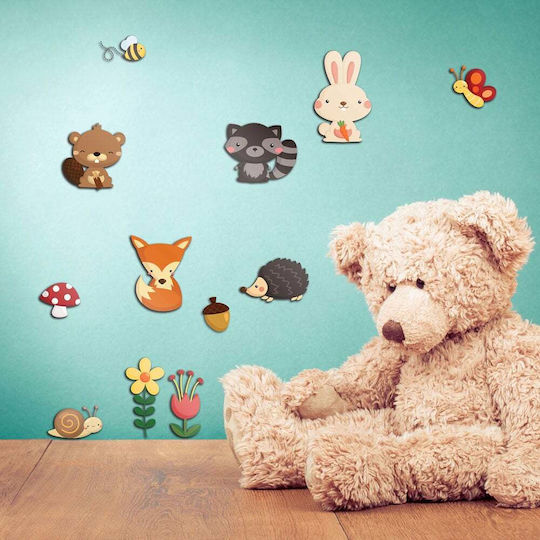 Ango Kinder Wandsticker Wand 3D Schaumstoff Happy Forest