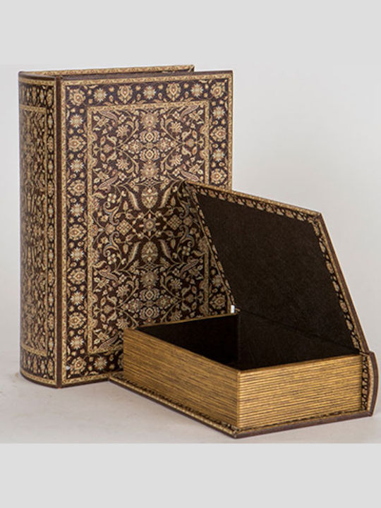 Wooden Book Decorative Boxes Set 2pcs