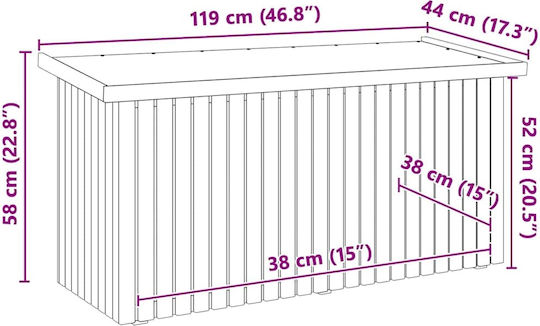 vidaXL Wooden Decorative Box 119x44x58.5cm