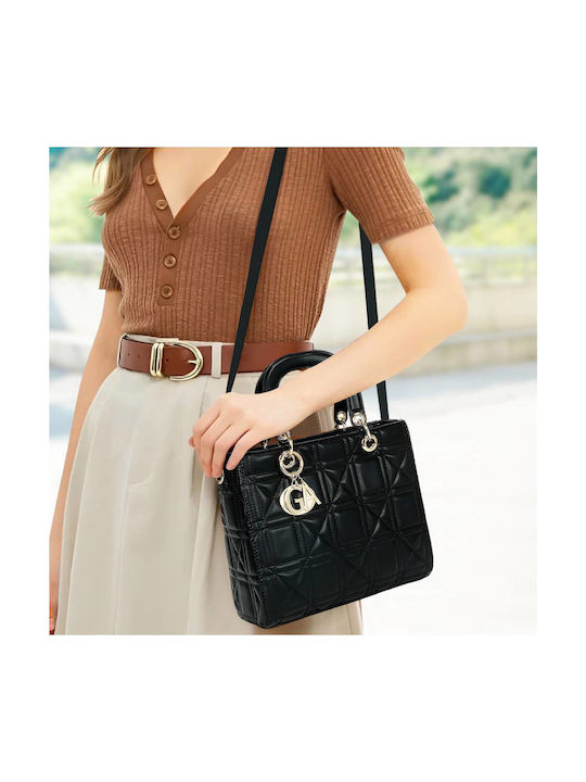 Gallantry Quilted Women's Handbag Shoulder Strap Black