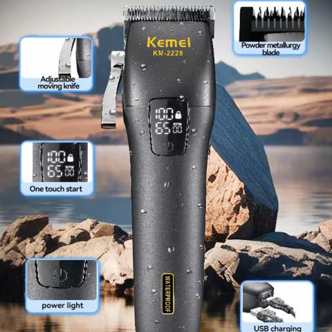 Kemei Professional Rechargeable Hair Clipper Black KM-2228