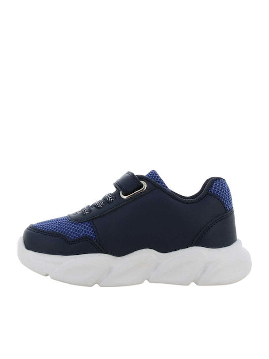 Παιδικά Sneakers Ανατομικά με Σκρατς & Φωτάκια Μπλε