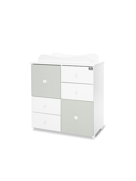 Dulap cu Sertare pentru Bebeluși cu 6 Sertare Albă 83x71x96cm