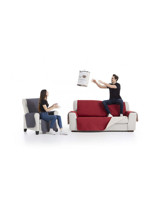 Sofazip Ελαστικό Κάλυμμα Πενταθέσιου Καναπέ Red-beige 240εκ.
