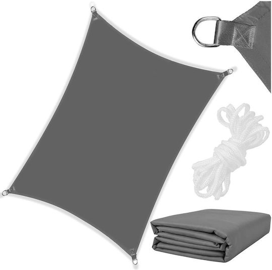 Pânză De Umbrire Impermeabilă 3x2 M Terasă Balcon Protecție UV Gri