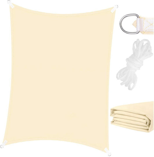 4x3 M Shade Sail Terrace Balcony Waterproof UV Protection Cream