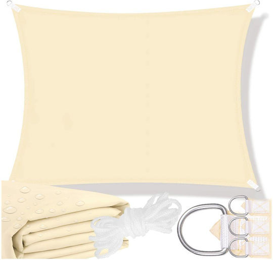 4x3 M Shade Sail Terrace Balcony Waterproof UV Protection Cream