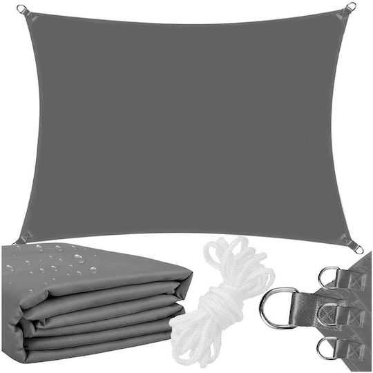 Pânză De Umbrire Impermeabilă 3x2 M Terasă Balcon Protecție UV Gri