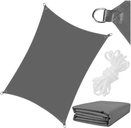 Pânză De Umbrire Impermeabilă 3x2 M Terasă Balcon Protecție UV Gri