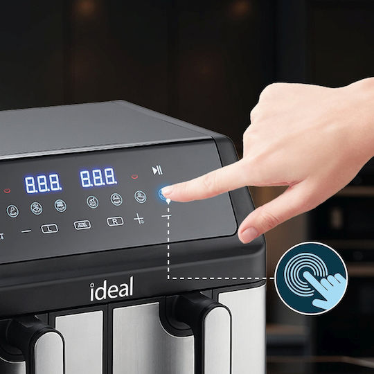 Eldom Air Fryer with Double Detachable Bucket 9lt Black IK1500