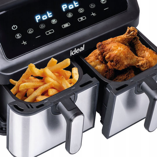 Eldom Air Fryer with Double Detachable Bucket 9lt Black IK1500