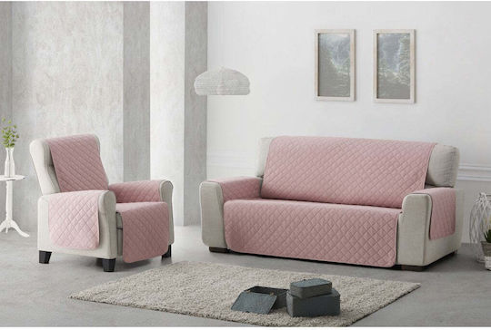 Sofazip Ελαστικό Κάλυμμα Πενταθέσιου Καναπέ Pink-beige 240εκ.