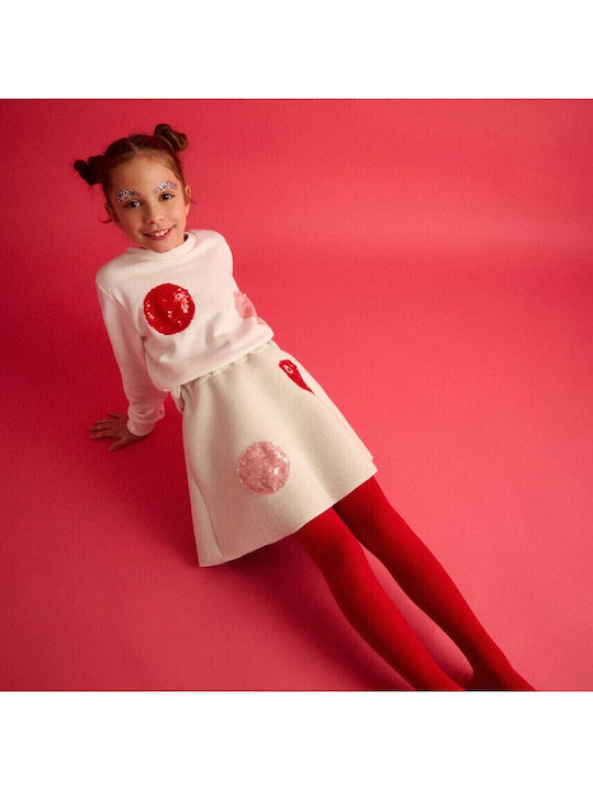 Bluza Pentru Copii Cu Mâneci Lungi Ecru