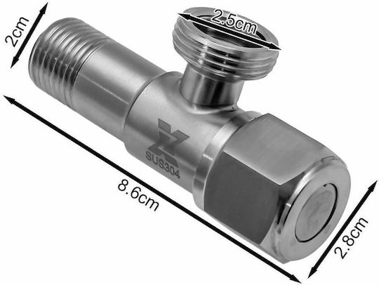 Water Switch Corner 1/2" 3/4" Silver 23729