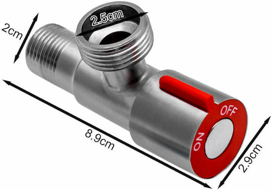 Water Switch Valve Corner 1/2" 3/4" Spherical Red OEM