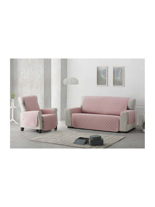 Sofazip Elastic Cover for Two Seater Sofa Pink 110εκ. 1pcs SZMATROZBEJ