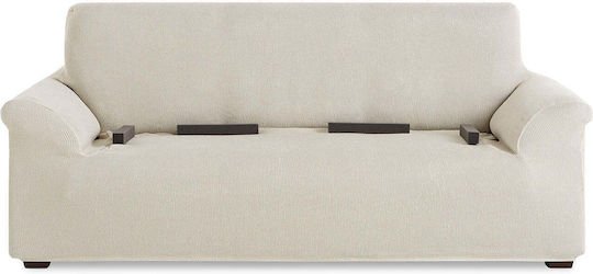 Sofazip Mondo Elastische Abdeckung für Dreisitziges Sofa Ivory 220εκ. 1Stück