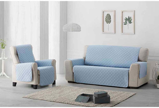Sofazip Ελαστικό Κάλυμμα Τριθέσιου Καναπέ Azure-beige 160εκ.