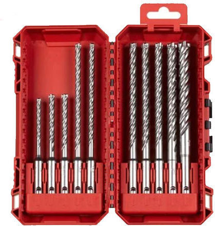 Milwaukee Satz 10 Flügelbohrer Hartmetall mit SDS Plus Schaft für Gemäuer και Holz