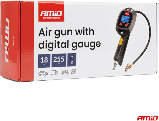 AMiO Digital Air Pressure Gauge with Tyre Inflator Pistol 18bar 04482
