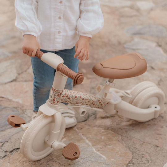 Little Dutch Sunny Flower Convertible with Parental Handle 4 in 1 for Ages 1-3 Off White