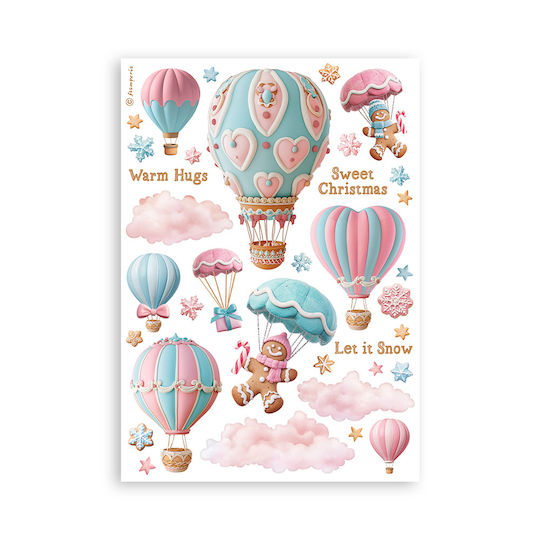 Αυτοκόλλητα Washi Pad A5 8 Φύλλα Candy Christmas Stamperia