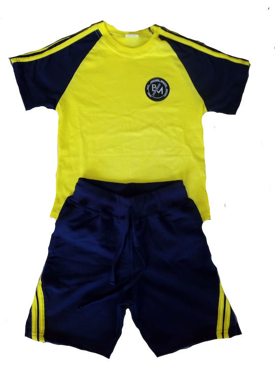 Kids Set With Shorts Summer 2 Pieces Blue-Yellow