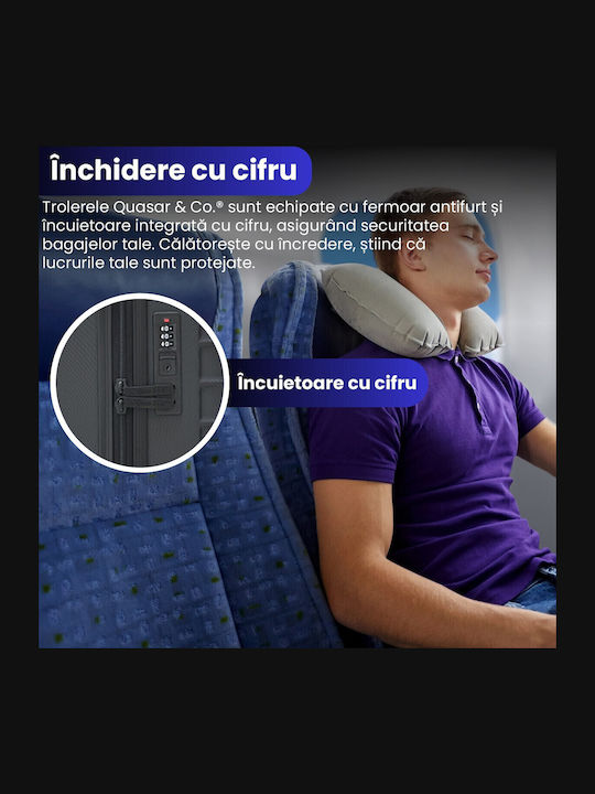 Quasar Valize de Călătorie Dure Albastru Petrol cu 4 roți Set 2buc