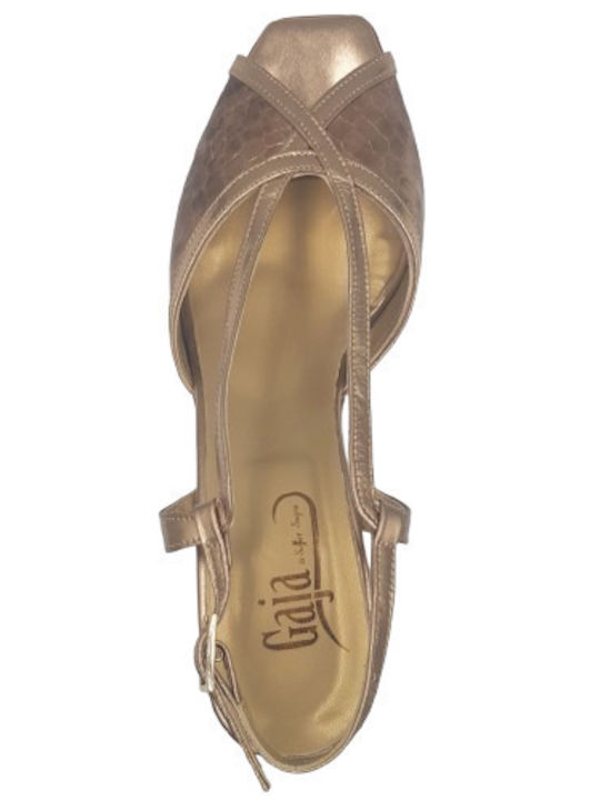 Anatomic Leather Gold Heels